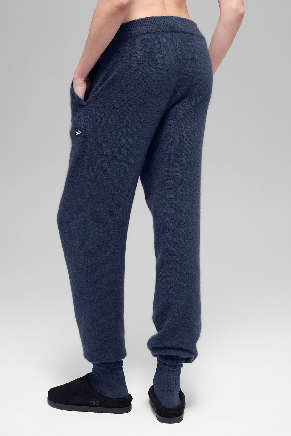 Wool Cashmere High-Waist New Class Jogger - Navy - Image 2