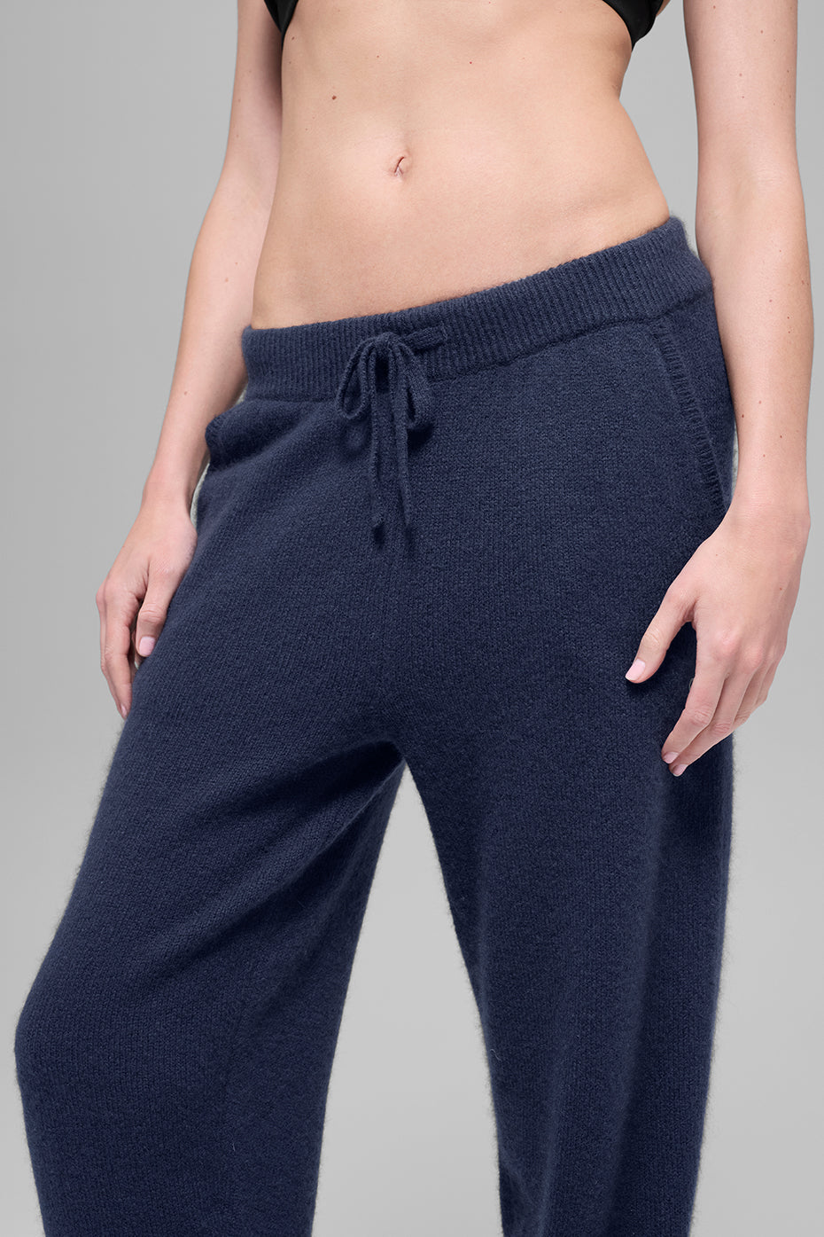 Wool Cashmere High-Waist New Class Jogger - Navy - Image 3