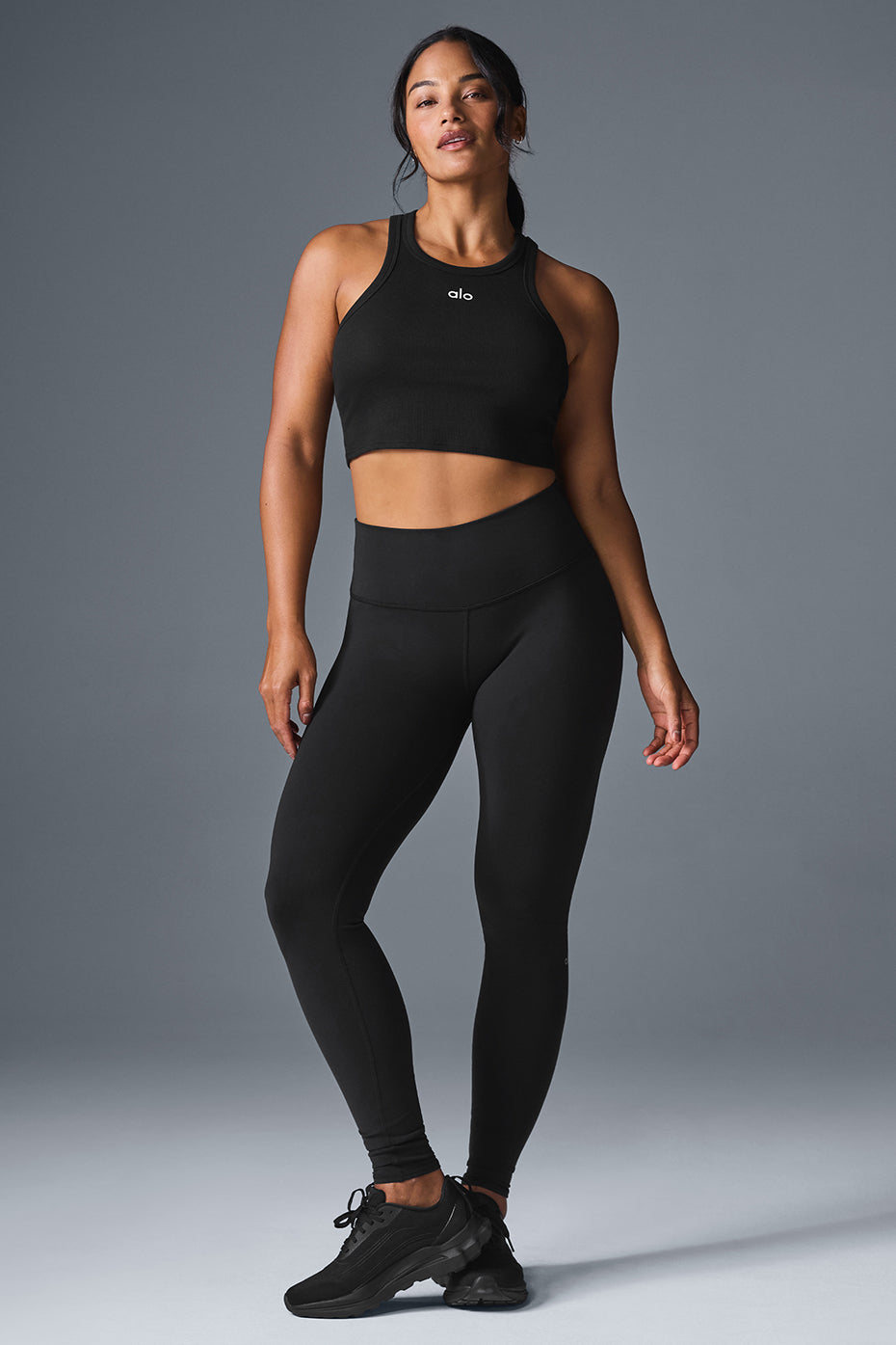 High-Waist Airbrush Legging - Black - Image 5