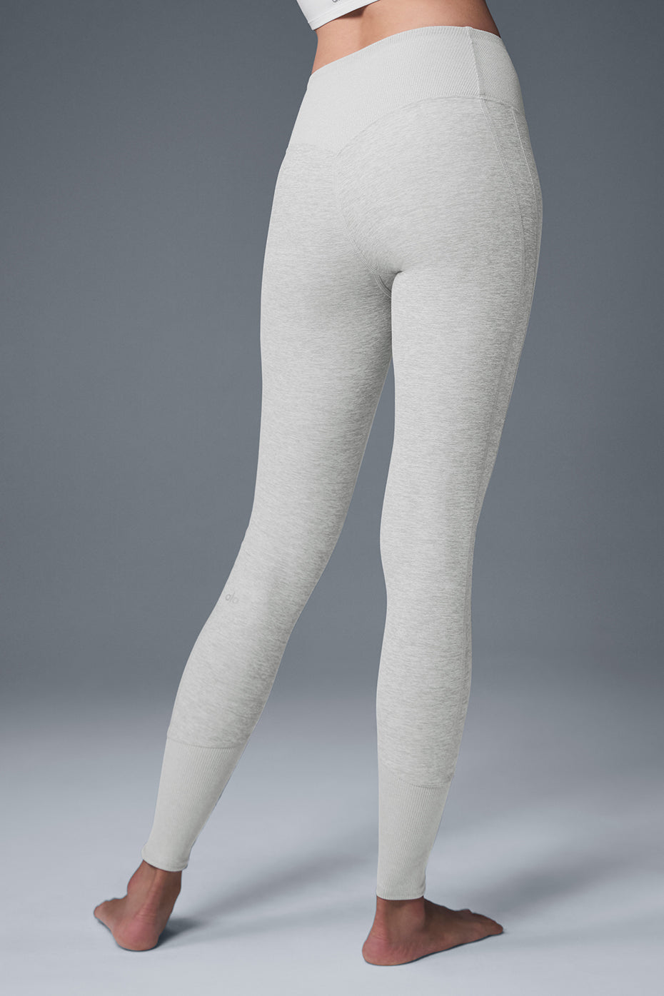 High-Waist Alosoft Lounge Legging - Athletic Heather Grey - Image 3