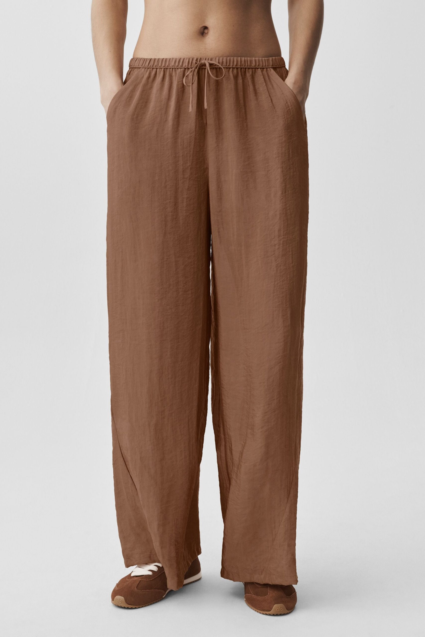 Semi-Sheer Golden Hour High-Waist Straight Leg Pant - Sun Kissed Brown - Image 3