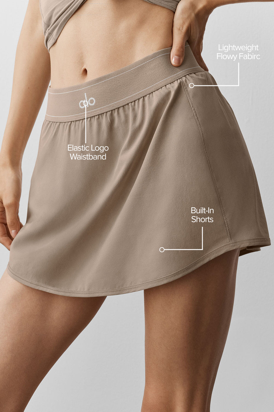 Match Point Tennis Skirt - Gravel - Image 2