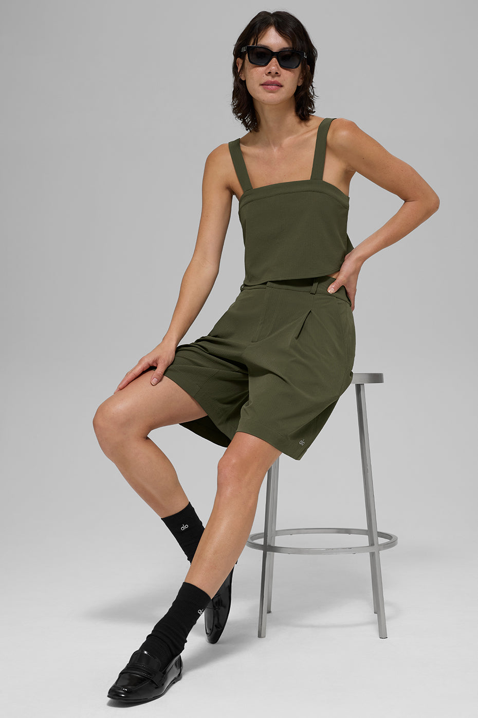 High-Waist Dreamscape Short - Green Olive - Image 5