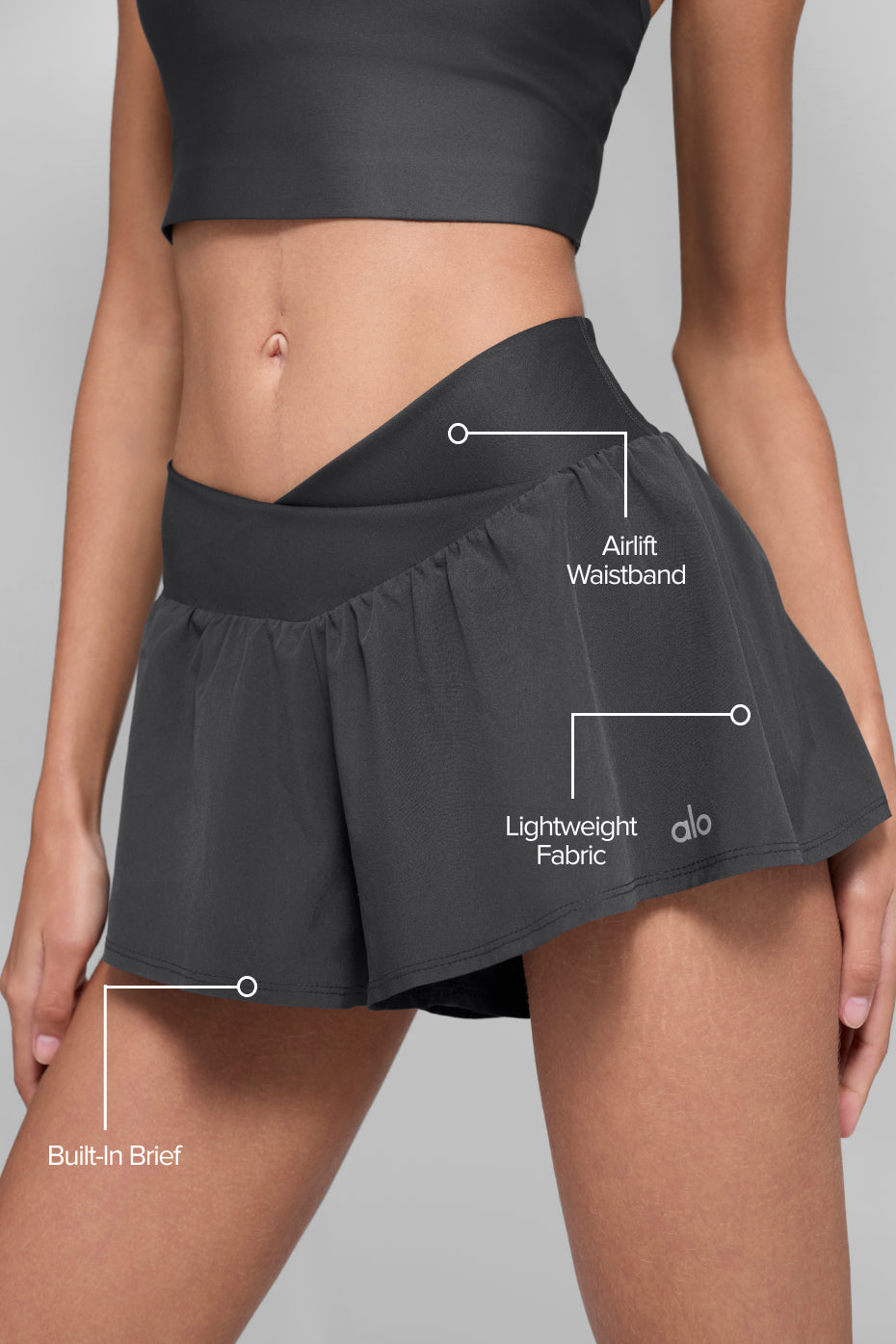 V-Cute Running Short - Anthracite - Image 2