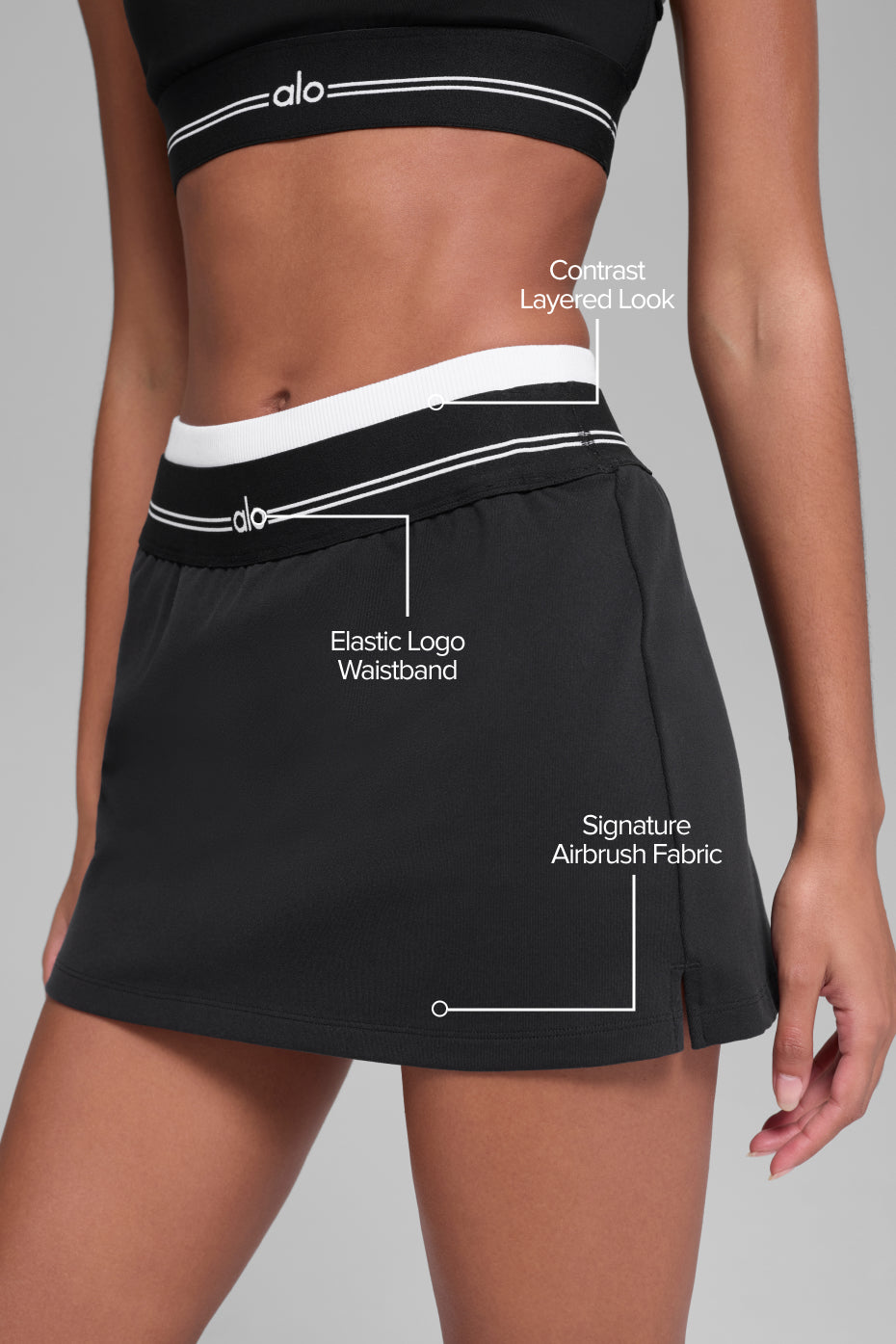 Airbrush Better Together Tennis Skirt - Black/White - Image 2