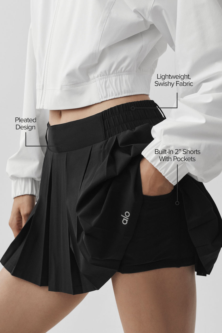 Rally Tennis Skirt - Black - Image 2