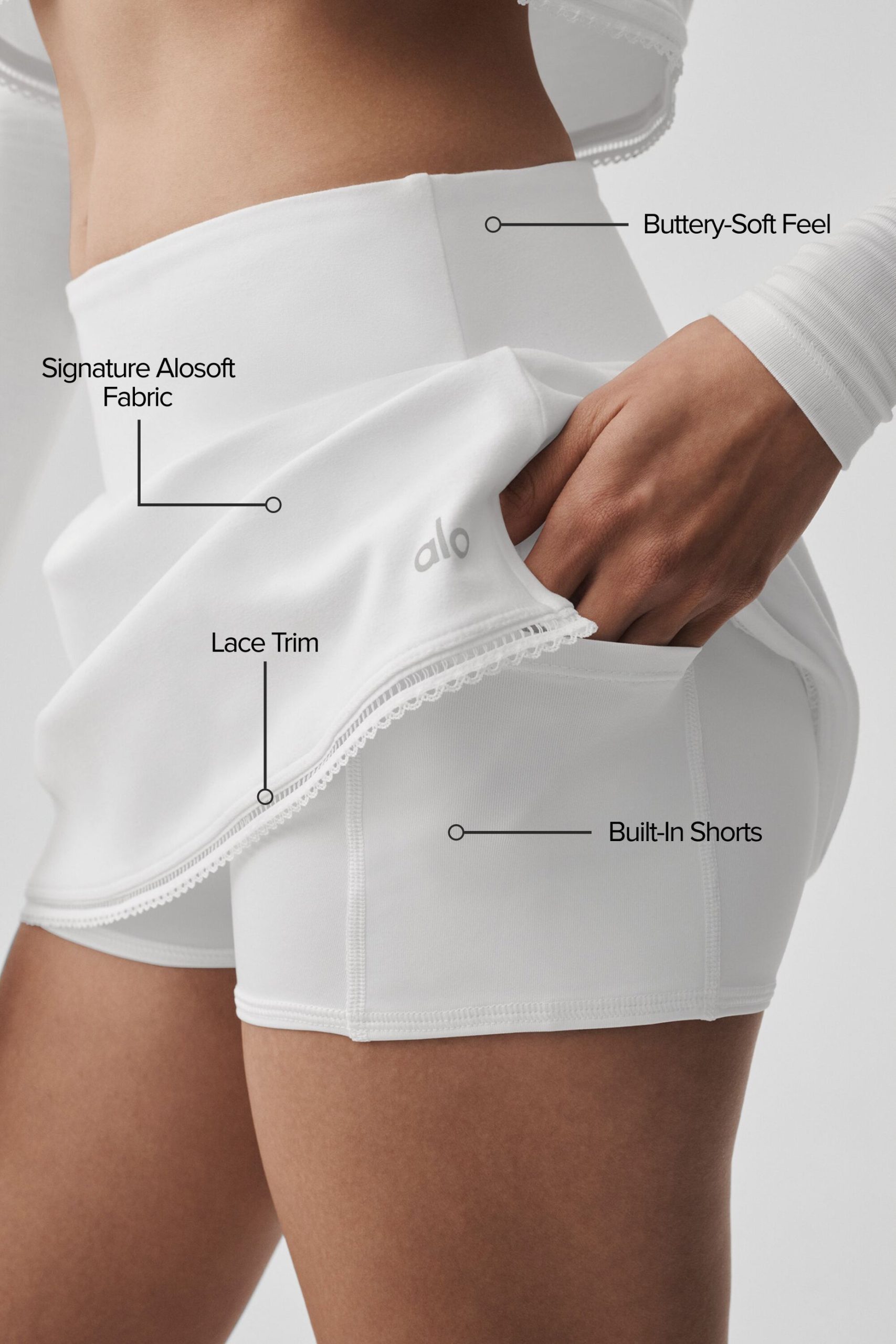 Alosoft Affection Tennis Skirt - White - Image 2