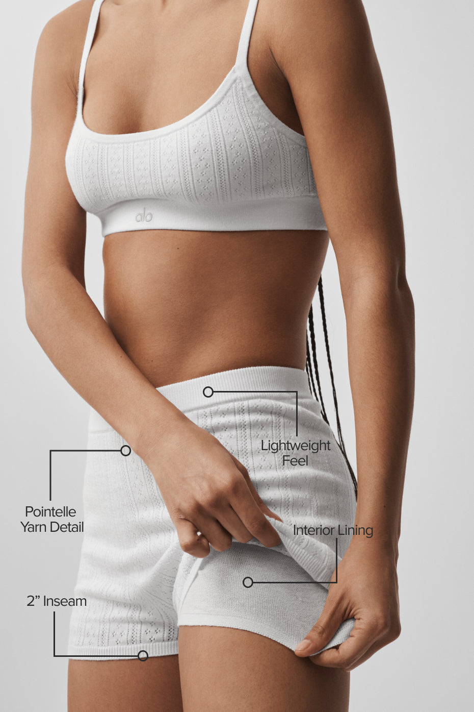 Pointelle Sweater Be Mine Hot Short - Semi Sheer White - Image 2