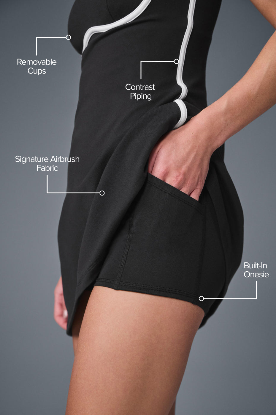 Airbrush Streamlined Dress - Black/White - Image 2