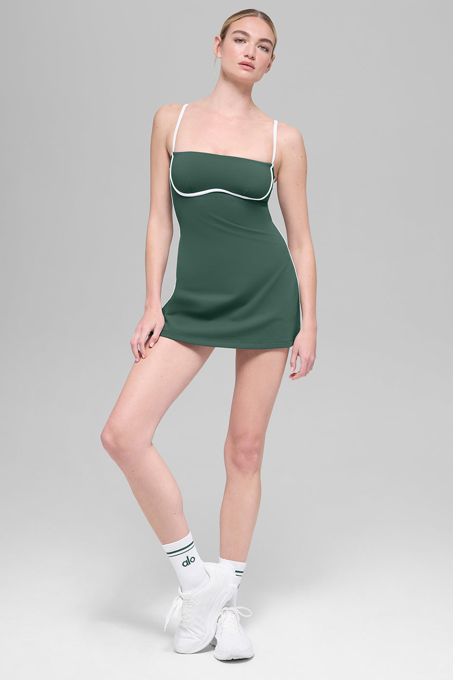 Airbrush Streamlined Dress - Clover Green/White - Image 5