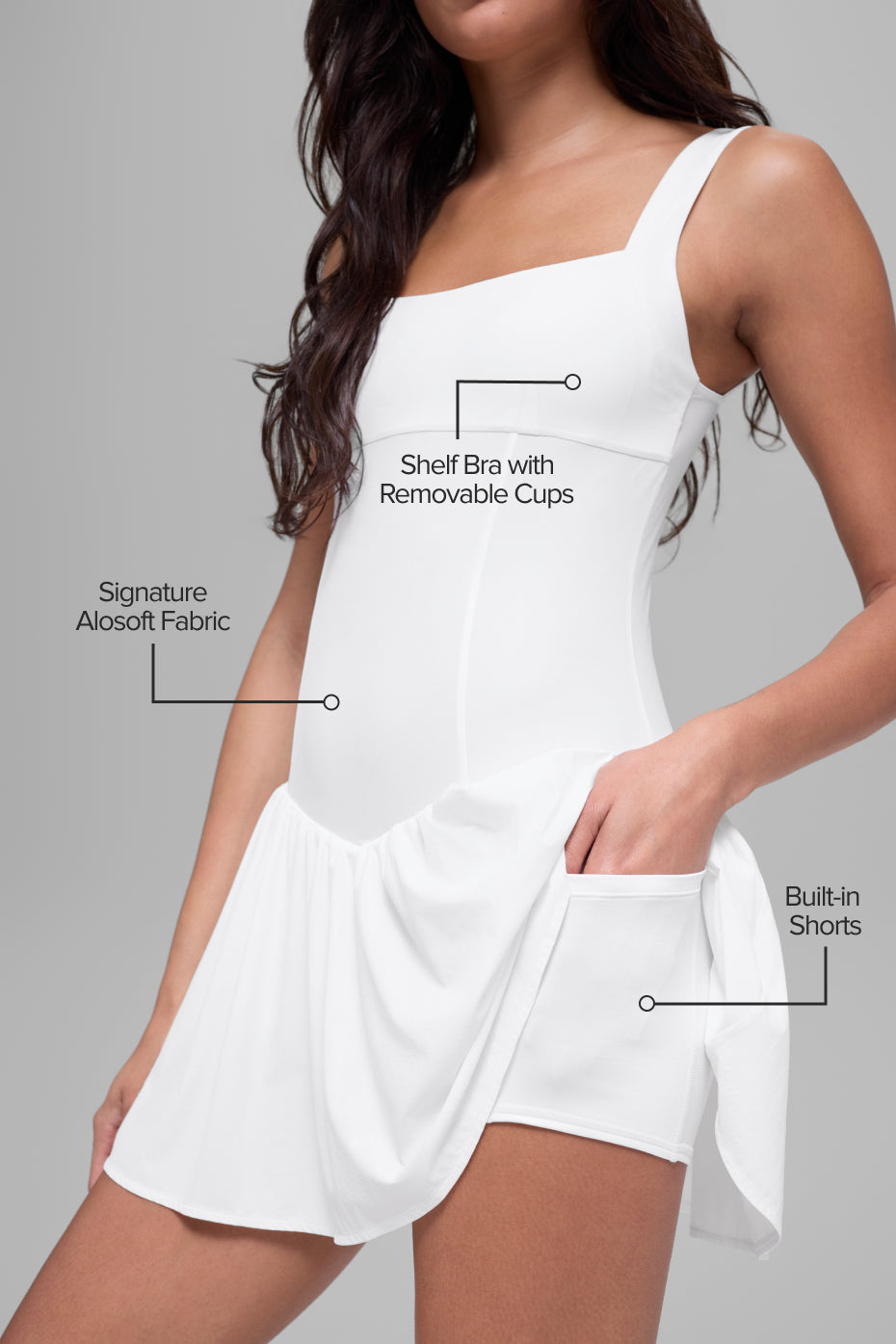 Alosoft Break Point Tennis Dress - White - Image 2