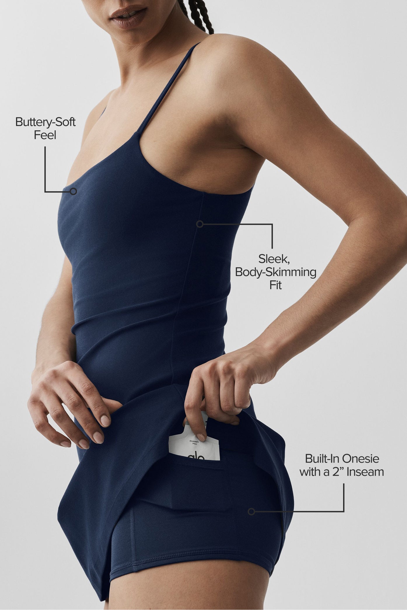 Alosoft Encore Tennis Dress - Navy - Image 2