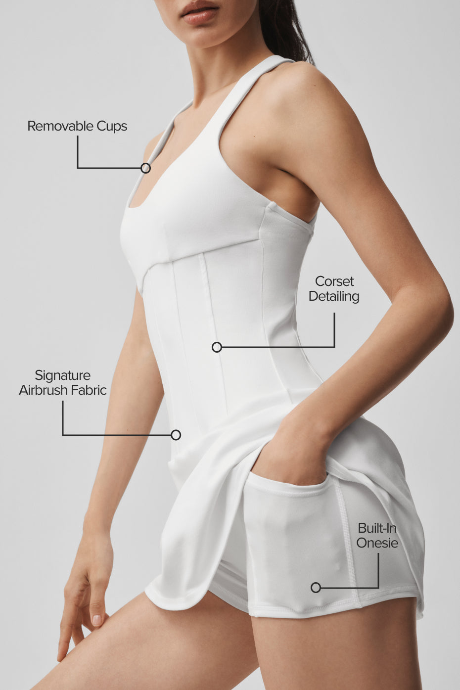 Airbrush Sparks Fly Corset Tennis Dress - White - Image 2