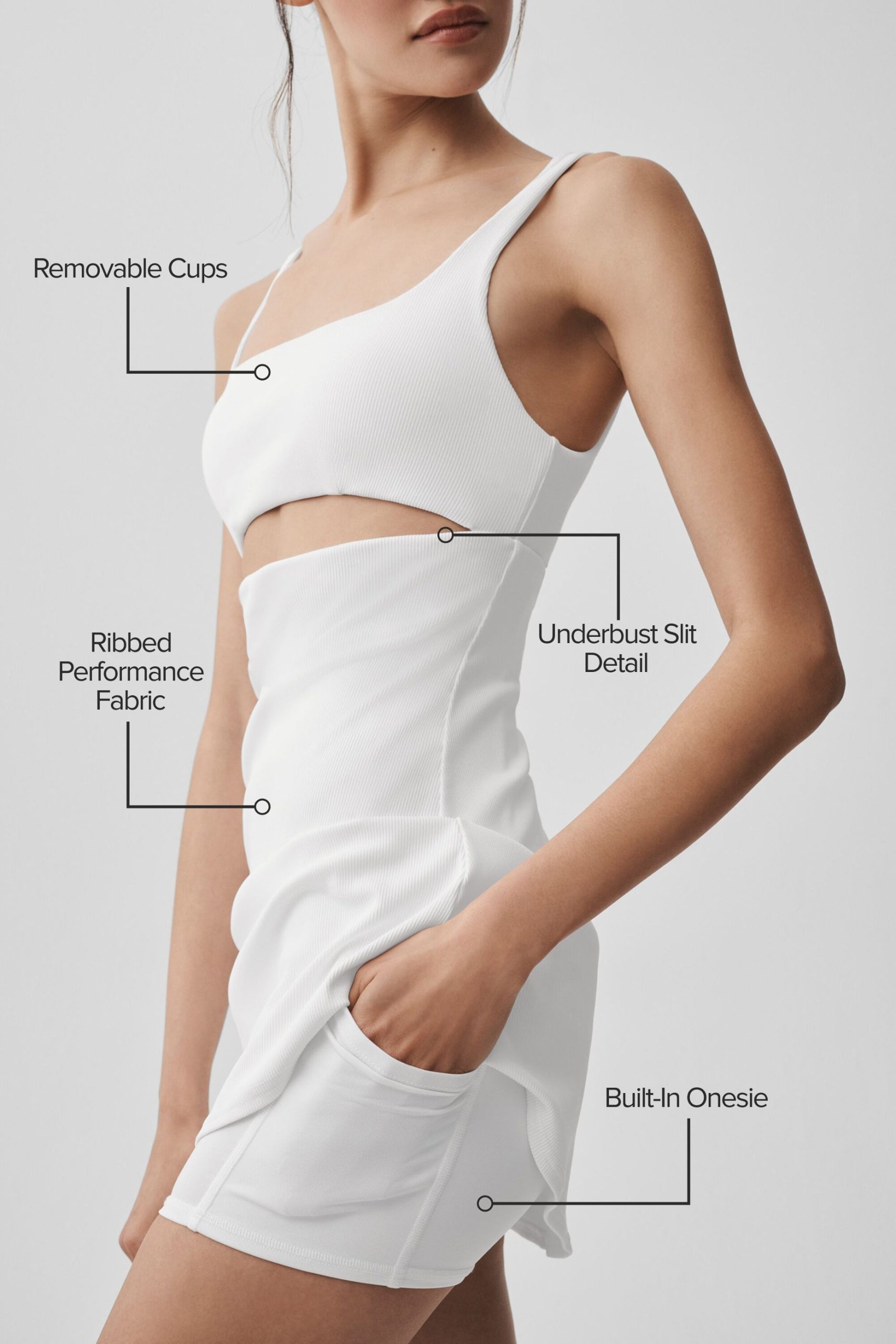 Slice Tennis Dress - White - Image 2