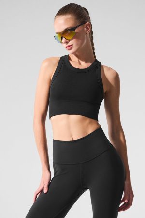 Seamless Delight High Neck Bra - Black