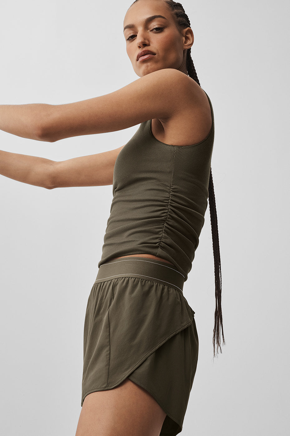 Ribbed En Pointe Tank - Olive Tree - Image 4