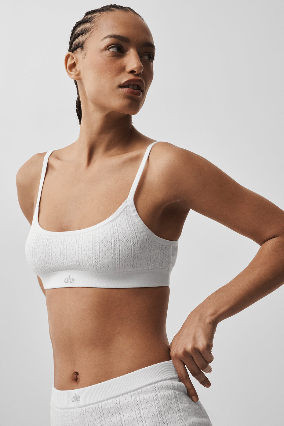 Pointelle Sweater Be Mine Bra - Semi Sheer White - Image 3