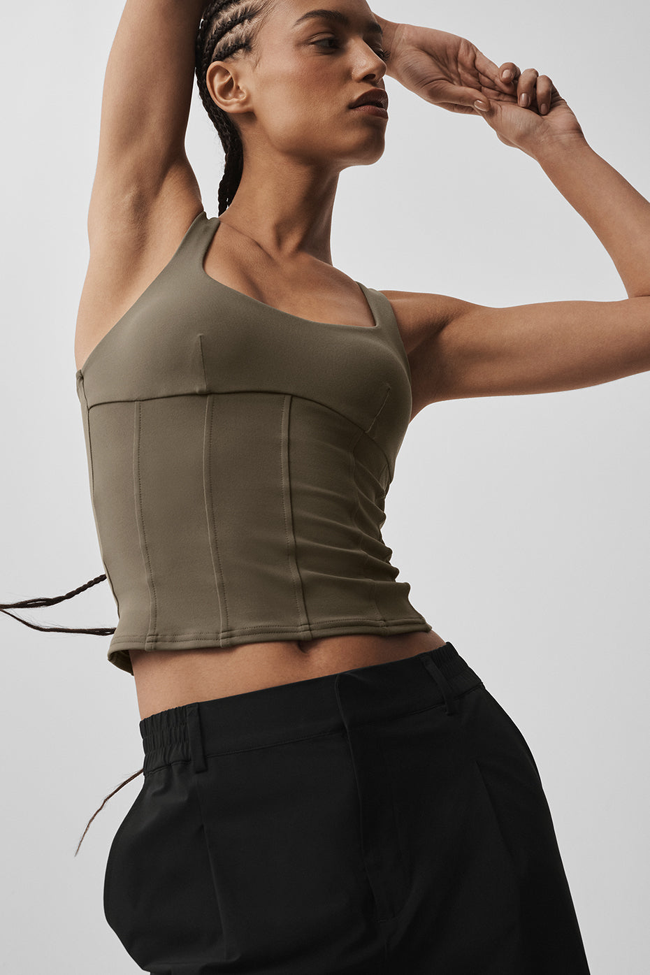 Airbrush Sparks Fly Corset Tank - Olive Tree - Image 4